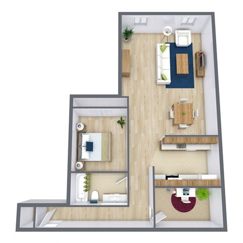 The Edge of Uptown Apartments in St. Louis Park, MN | One Bedroom Floor Plan 11B